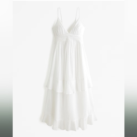 White Tiered Maxi Dress - Picture 1 of 4